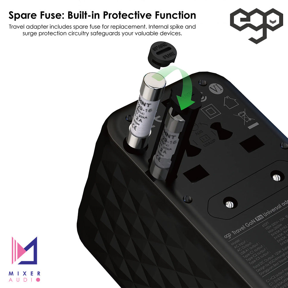 【接受預訂】EGO 120W Travel 氮化鎵 Pro 4USB 旅行轉換插頭