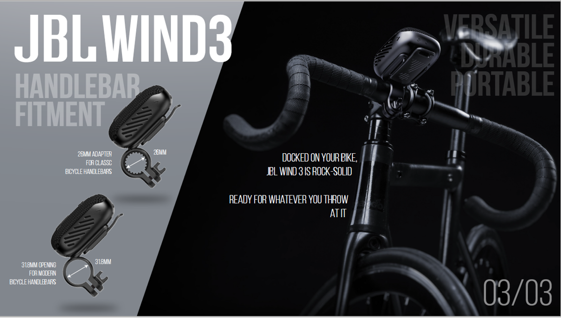 JBL Wind 3 FM 收音機+藍牙單車握把喇叭