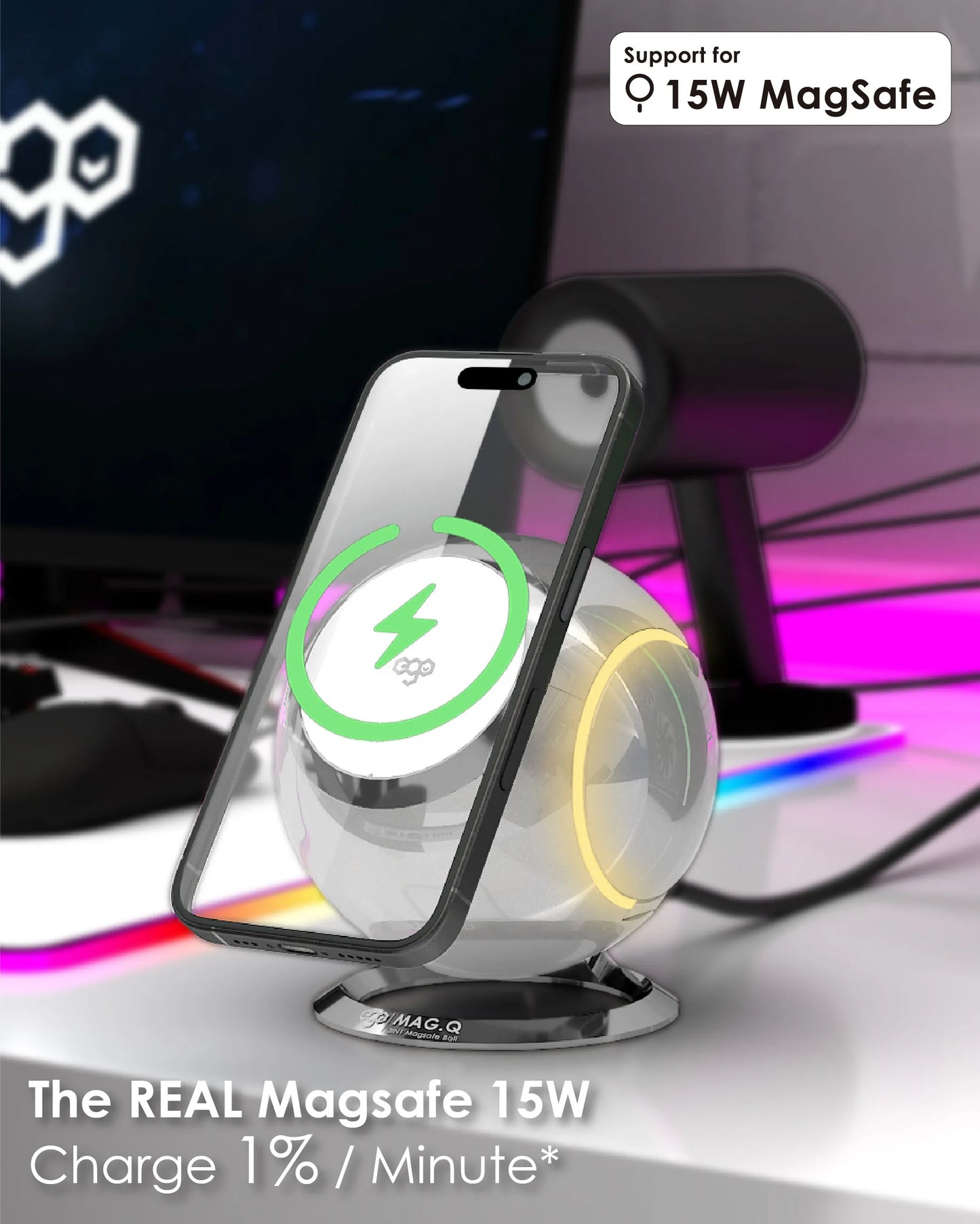 EGO Mag.Q @ 3in1 15W Magsafe 充電座