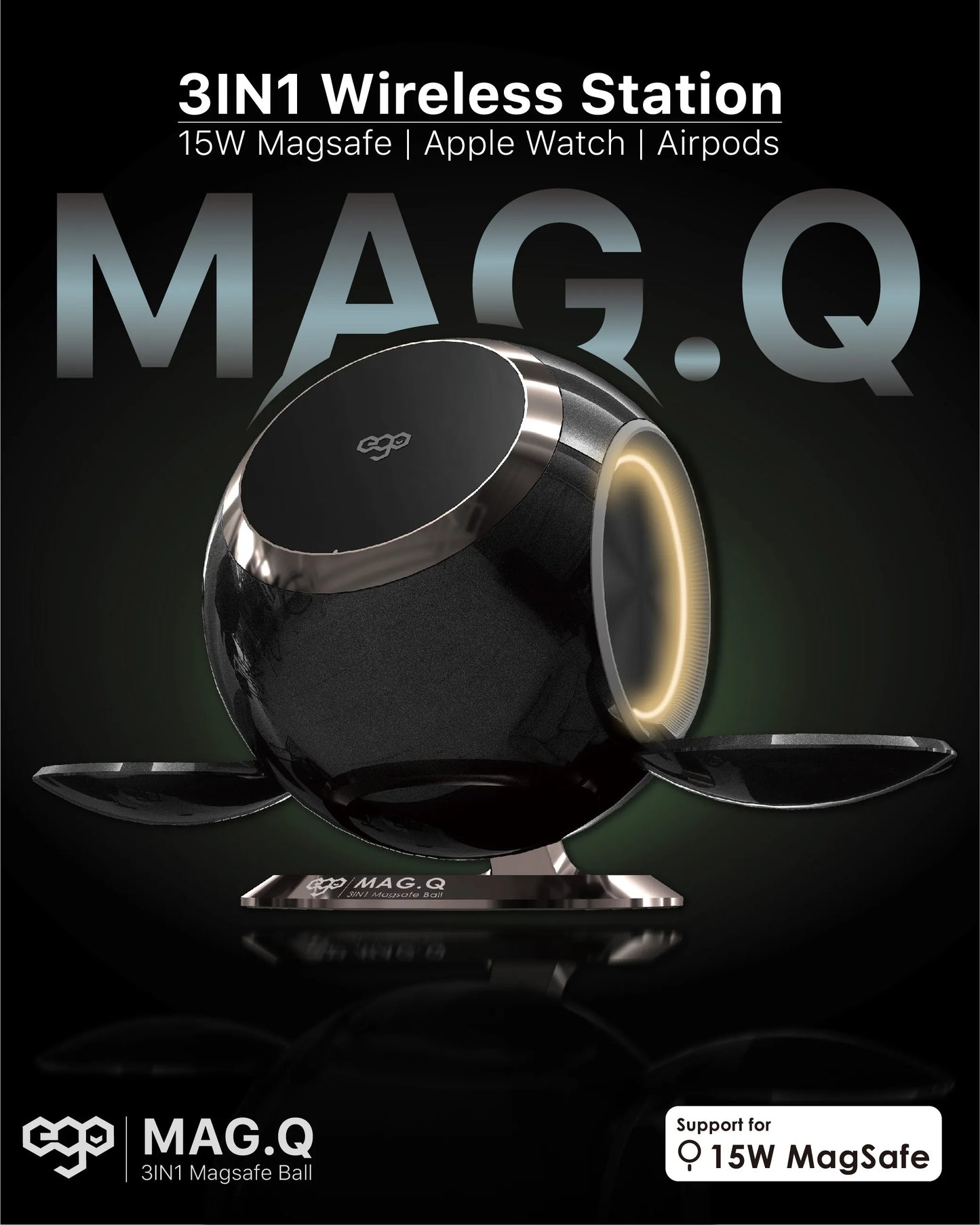 EGO Mag.Q @ 3in1 15W Magsafe 充電座