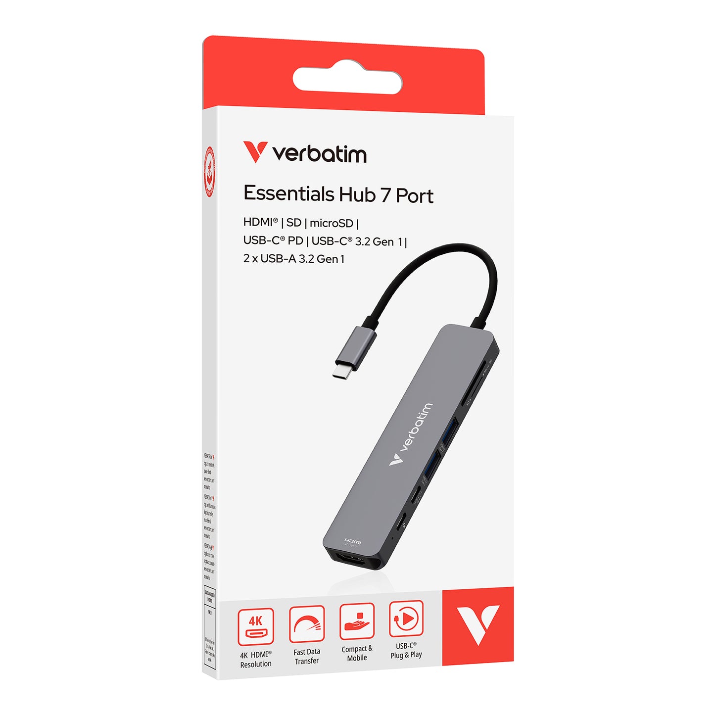 Verbatim Essentials USB-C 7 端口擴展器 32158