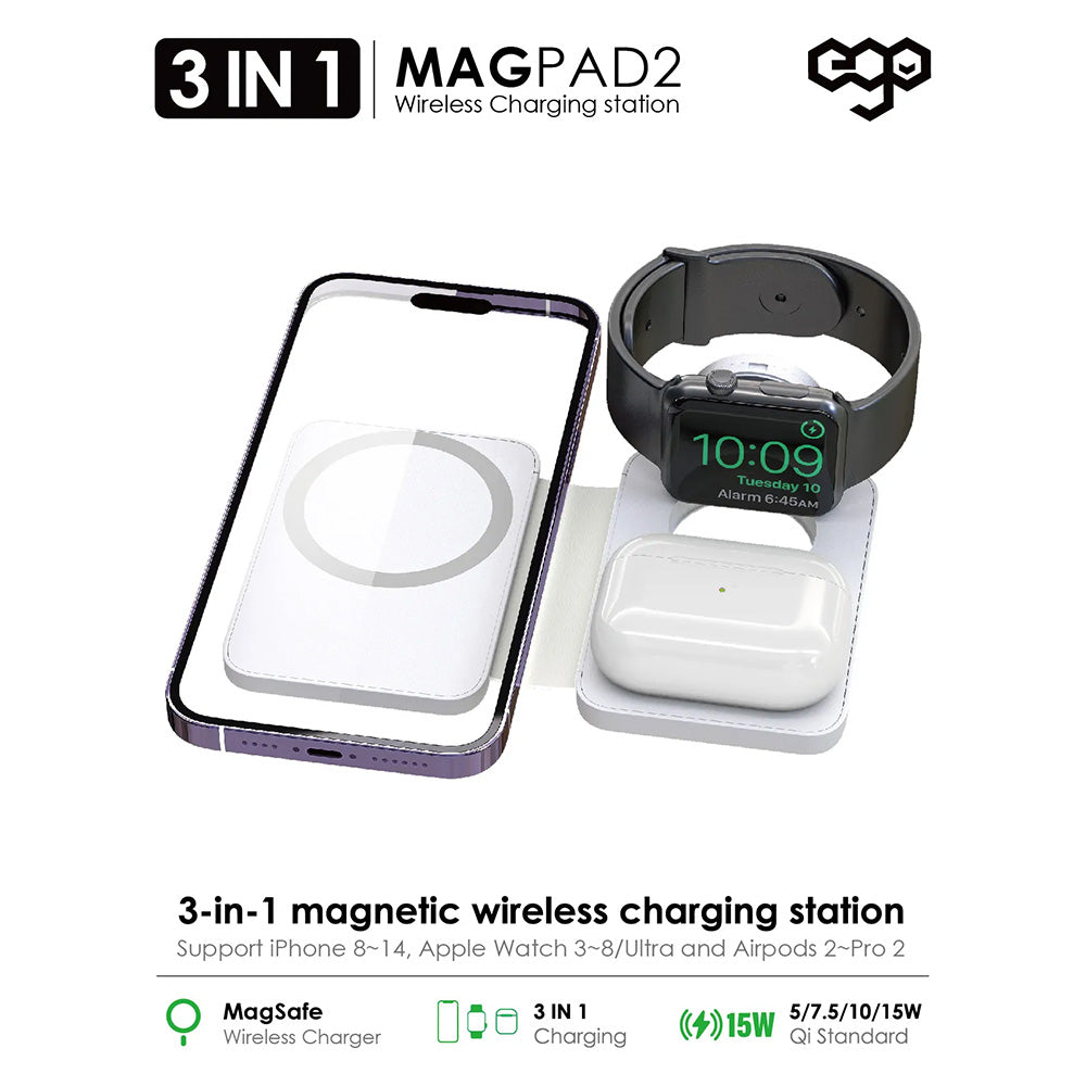 EGO 3in1 MAGPAD2 Magsafe 充電器