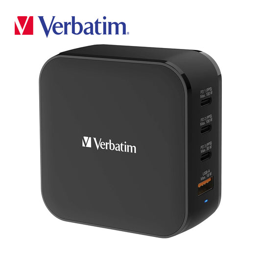 Verbatim 4 端口 150W PD & QC 3.0 GaN 充電器 (附AC電源線+直立底座)(#66910)