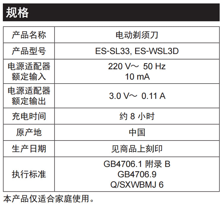 Panasonic 樂聲 ES-SL33 電動剃鬚刨(平行進口 原裝正貨)