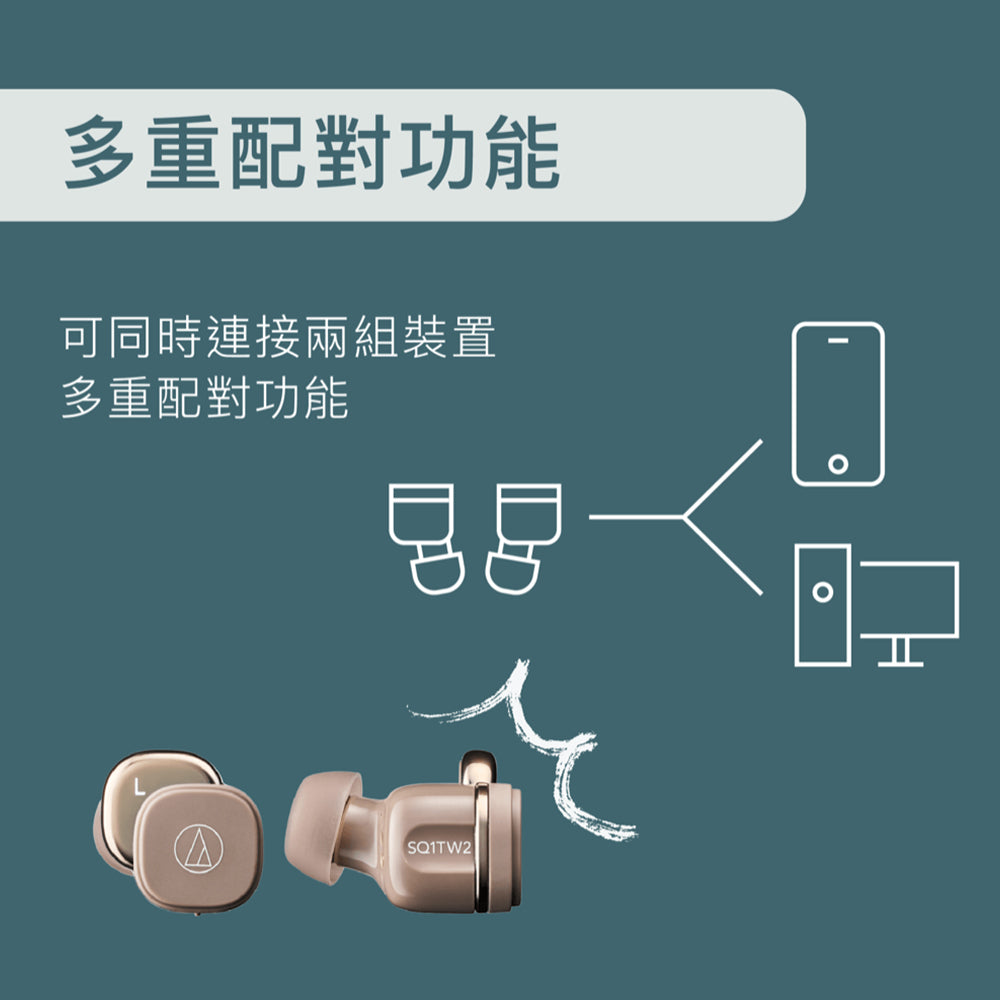 鐵三角 Audio-Technica 入耳式真無線耳機 ATH-SQ1TW2