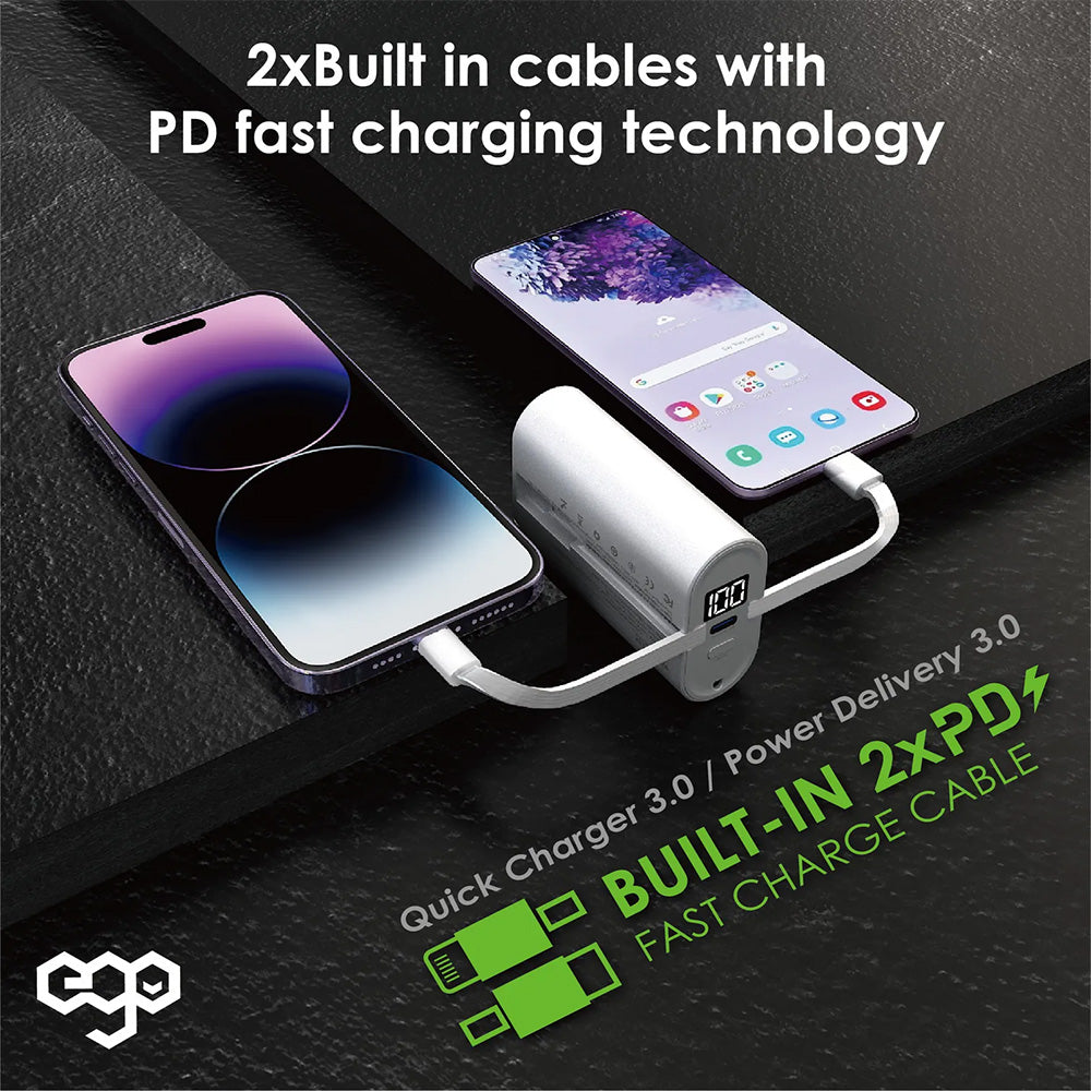 EGO AllySlim 12000mAh 內置快充線 移動電源