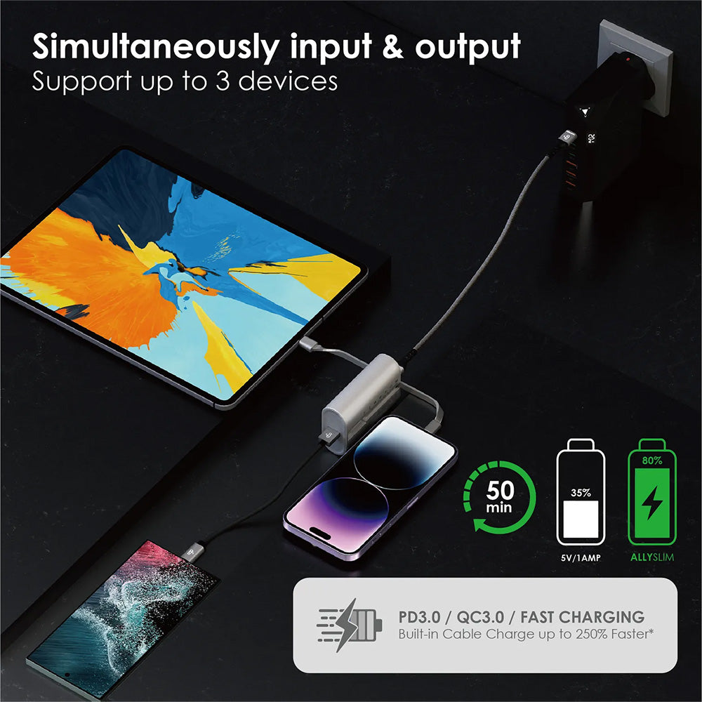 EGO AllySlim 12000mAh 內置快充線 移動電源
