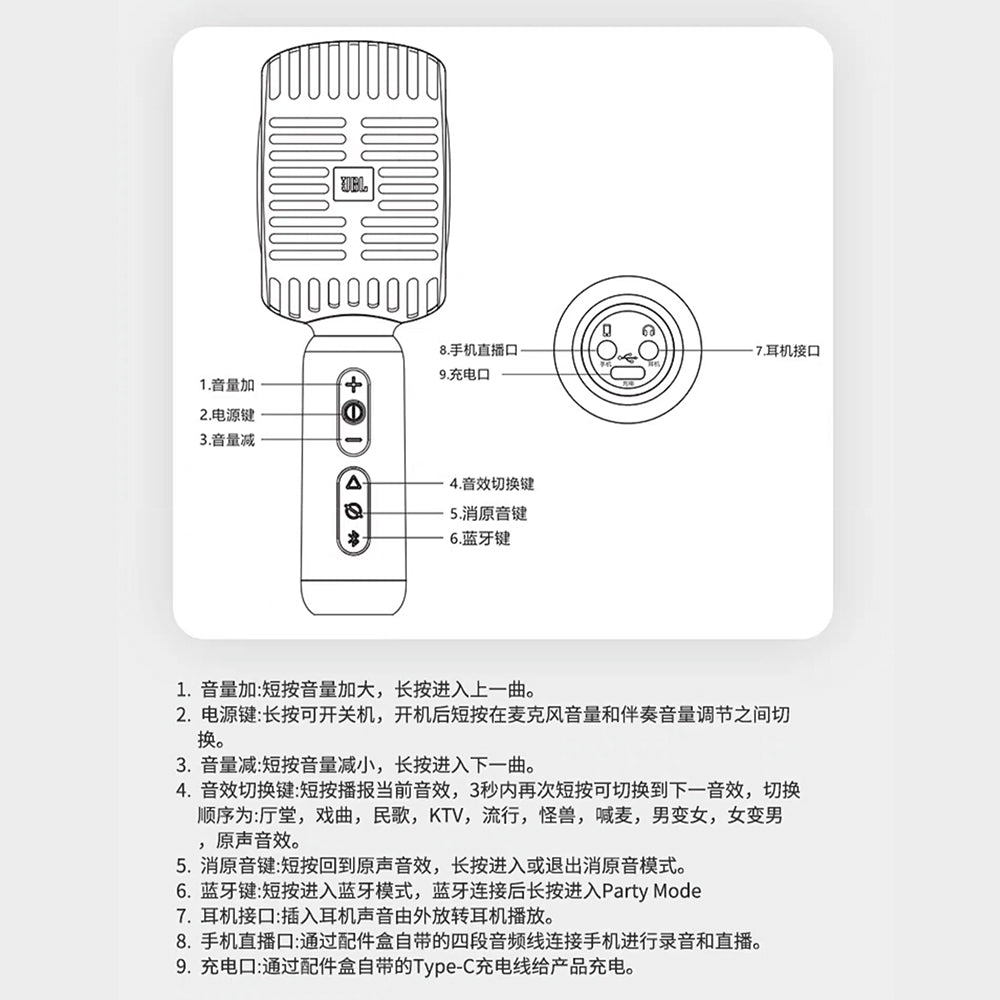 JBL 藍牙無線便攜式智能話筒麥克風 KMC600