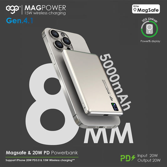 EGO MAGPOWER Gen.4.1 5000mAh magsafe 移動電源 ( iPhone15 適用 ) 15A
