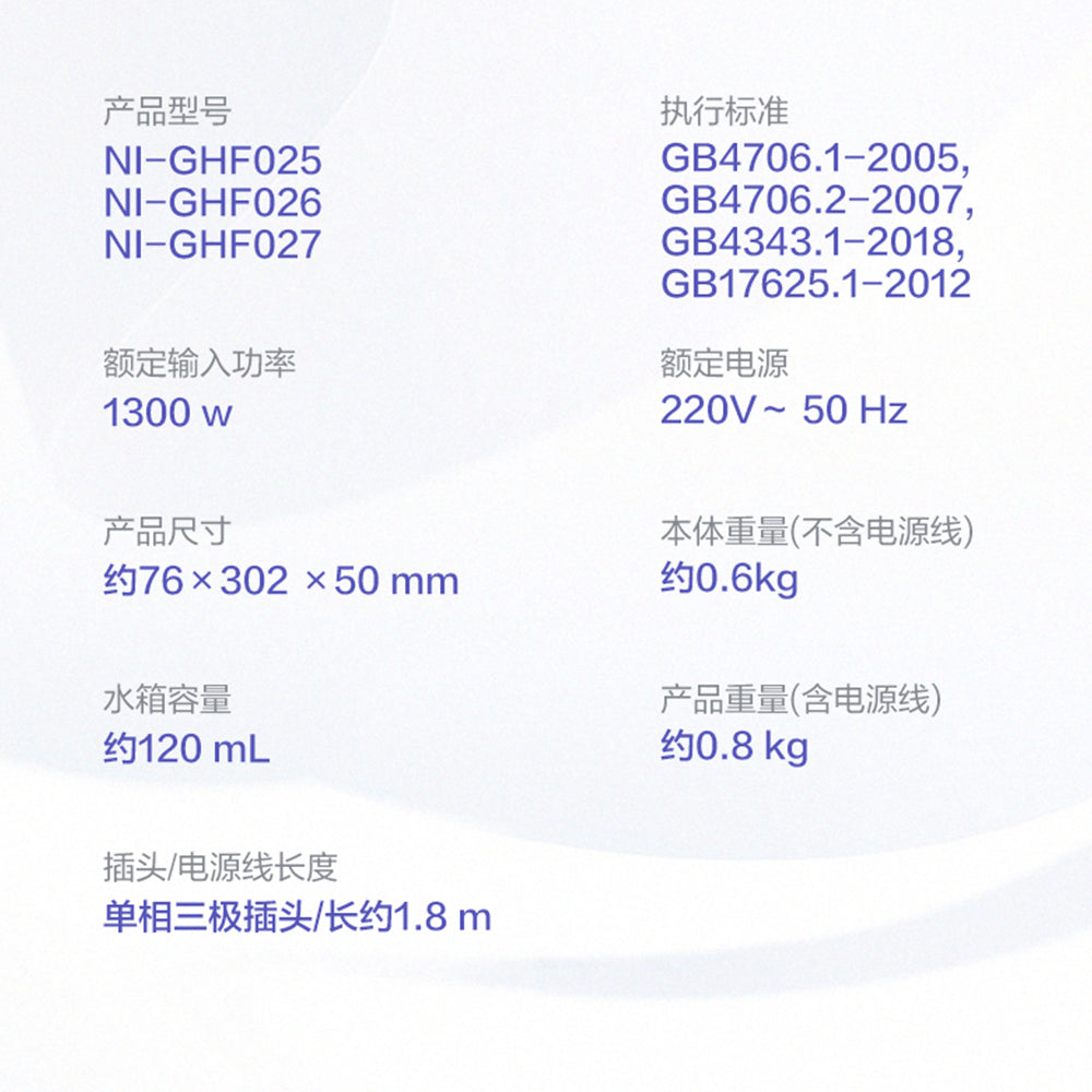 Panasonic 樂聲 NI-GHF025 / 026 / 027 手持掛燙機(平行進口 原裝正貨)