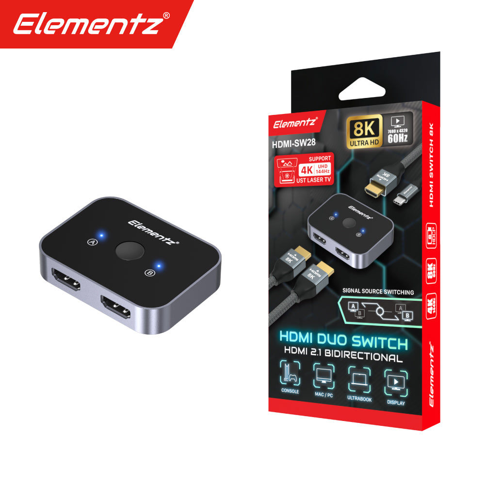 Elementz 8K@60Hz Dual HDMI Switch 雙向 HDMI 切換器