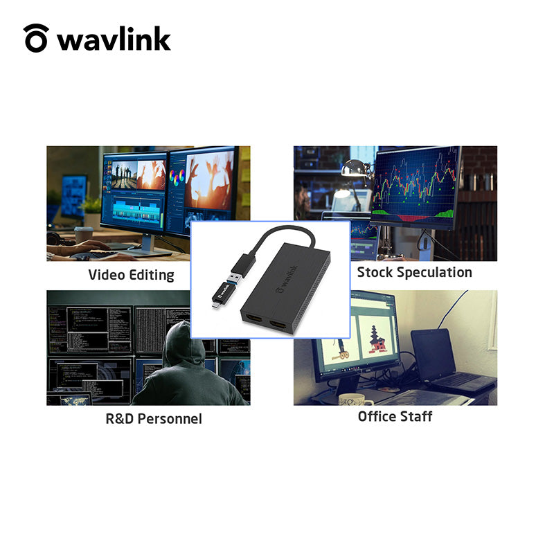 Wavlink UG7602H SMI 4K & 2K 雙 HDMI USB-C 轉接器