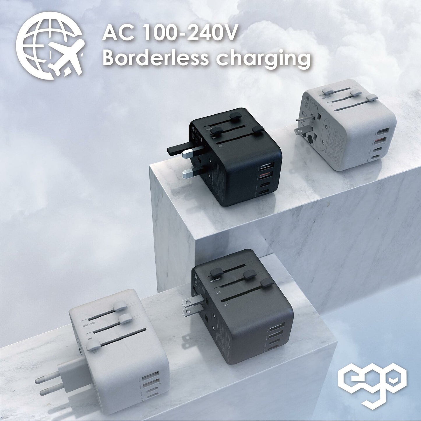 EGO 70W Travel GaN 4USB 旅行轉換插頭