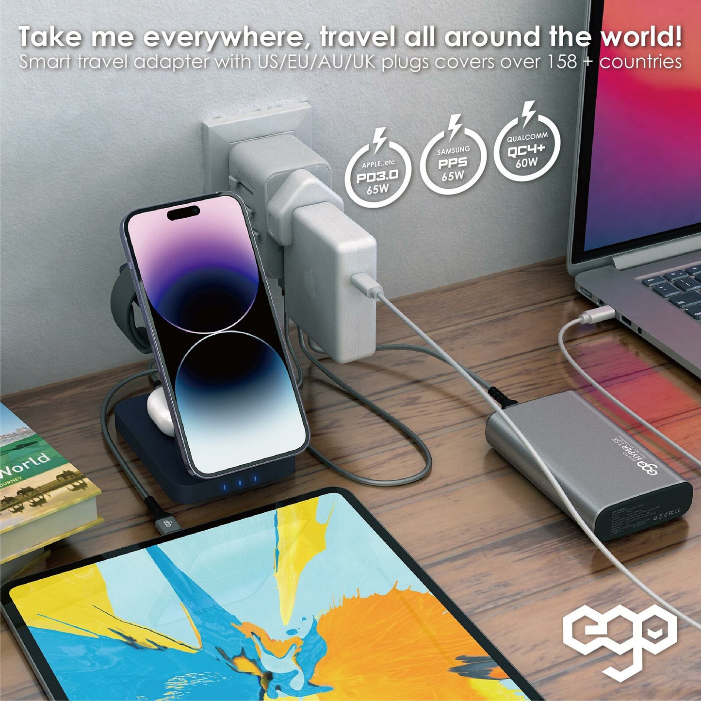 EGO 70W Travel GaN 4USB 旅行轉換插頭