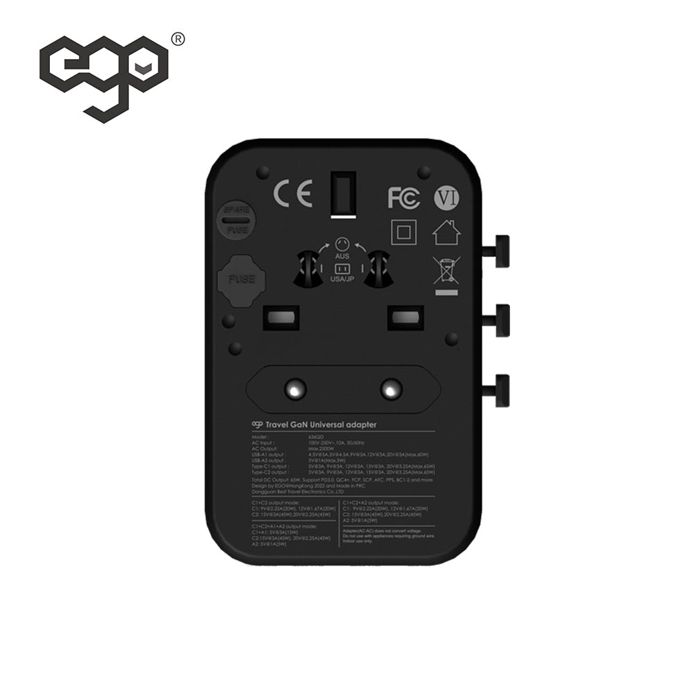 EGO 70W Travel GaN 4USB 旅行轉換插頭