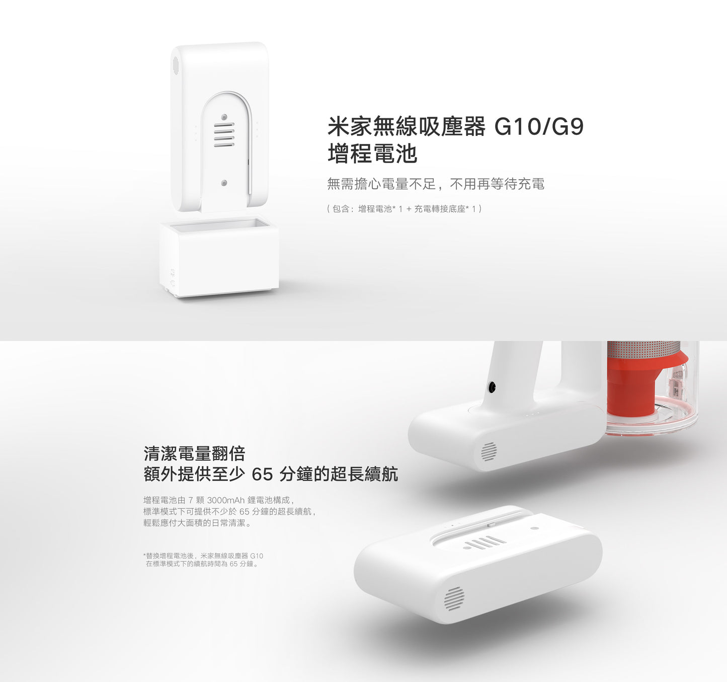 Xiaomi 小米 米家無線吸塵器 G10/G9 增程電池 3000mAh