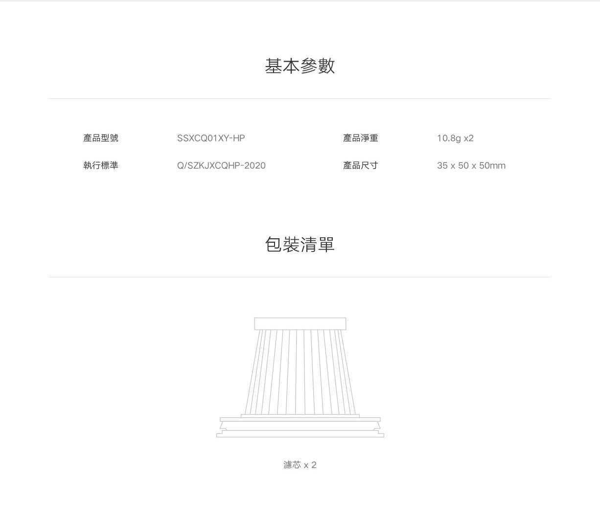 Xiaomi 小米 米家無線吸塵器 Mini 濾芯(兩個裝)