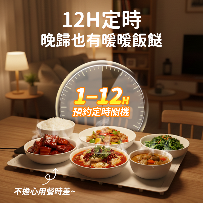 Yohome 薄柔捲分拆式全墊水洗易潔速熱多用餐伴暖餸墊PRO BW622