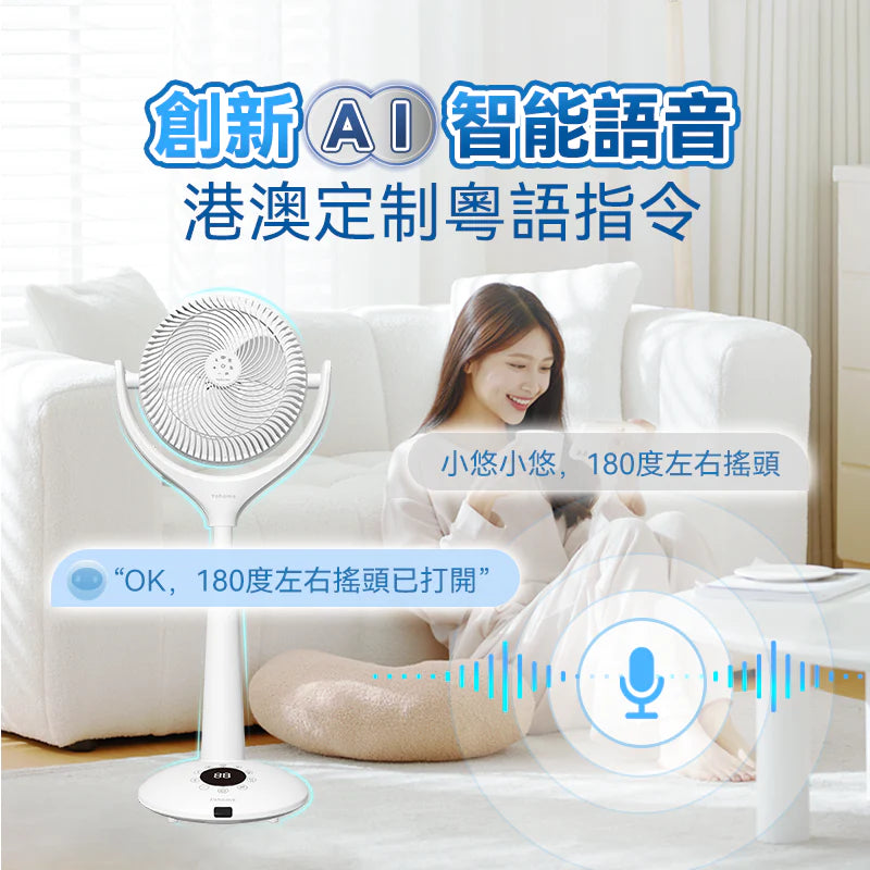 Yohome 5D全方位雙面雙葉對流淨化智能語音伸縮循環扇 PRO (快將到貨)