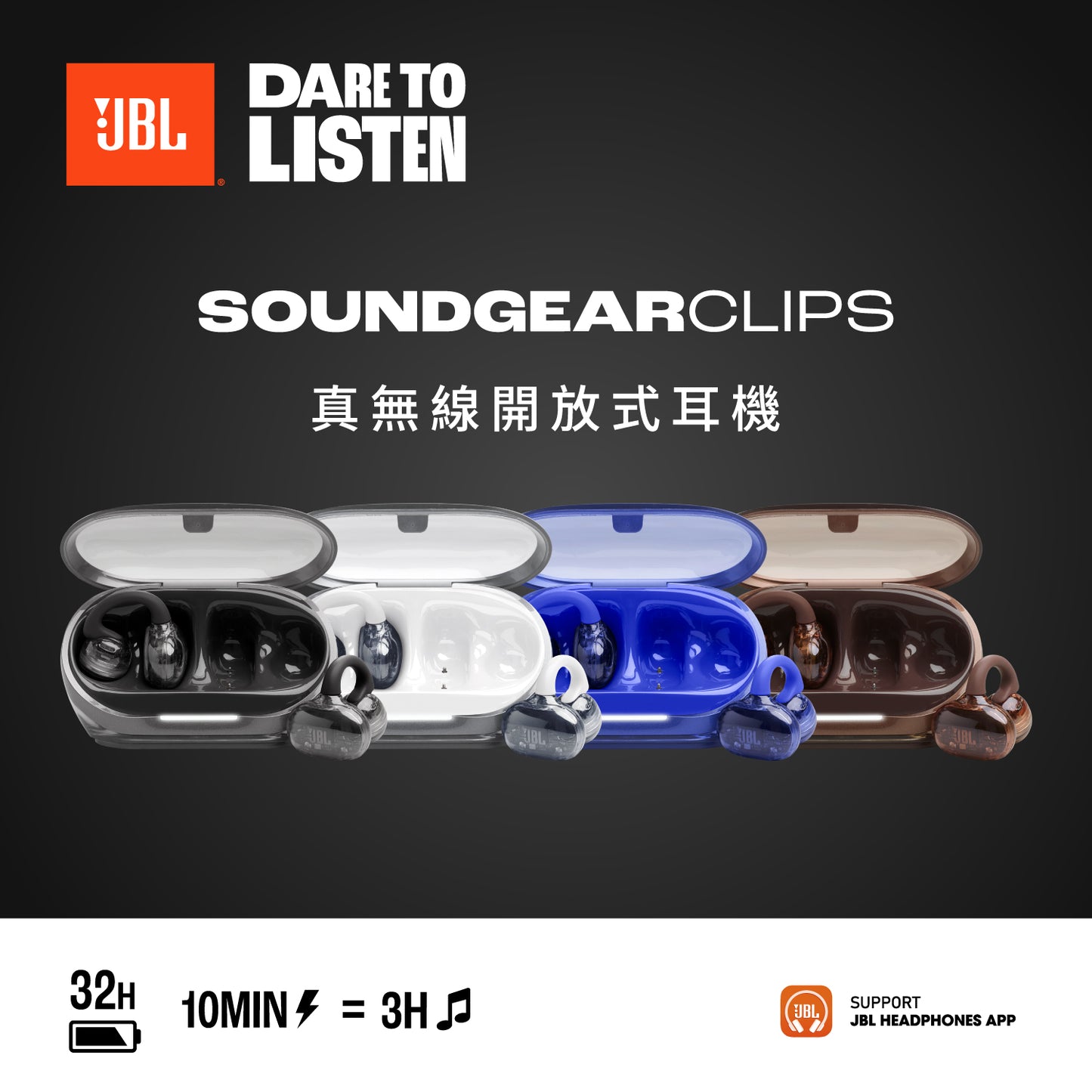 JBL Soundgear Clips 真無線開放式耳機