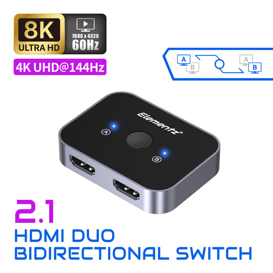 Elementz 8K@60Hz Dual HDMI Switch 雙向 HDMI 切換器