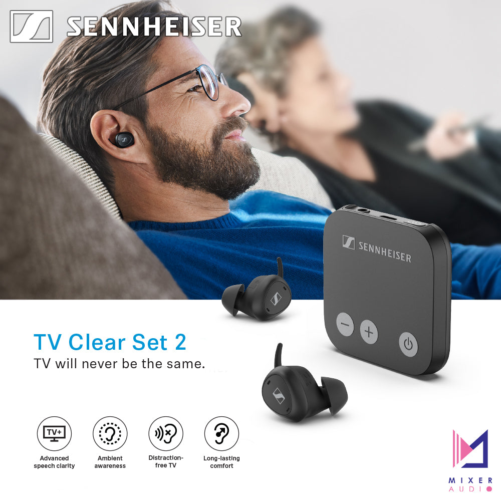 【接受預訂】Sennheiser TV Clear Set 2 真無線耳機+電視無線傳輸器套裝