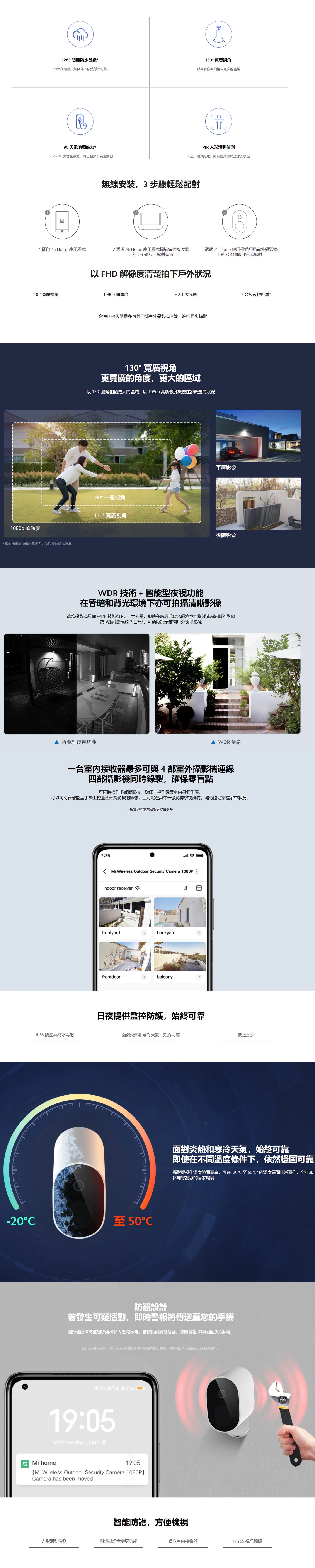 Xiaomi 小米室外攝影機套裝 (附室內接收器)