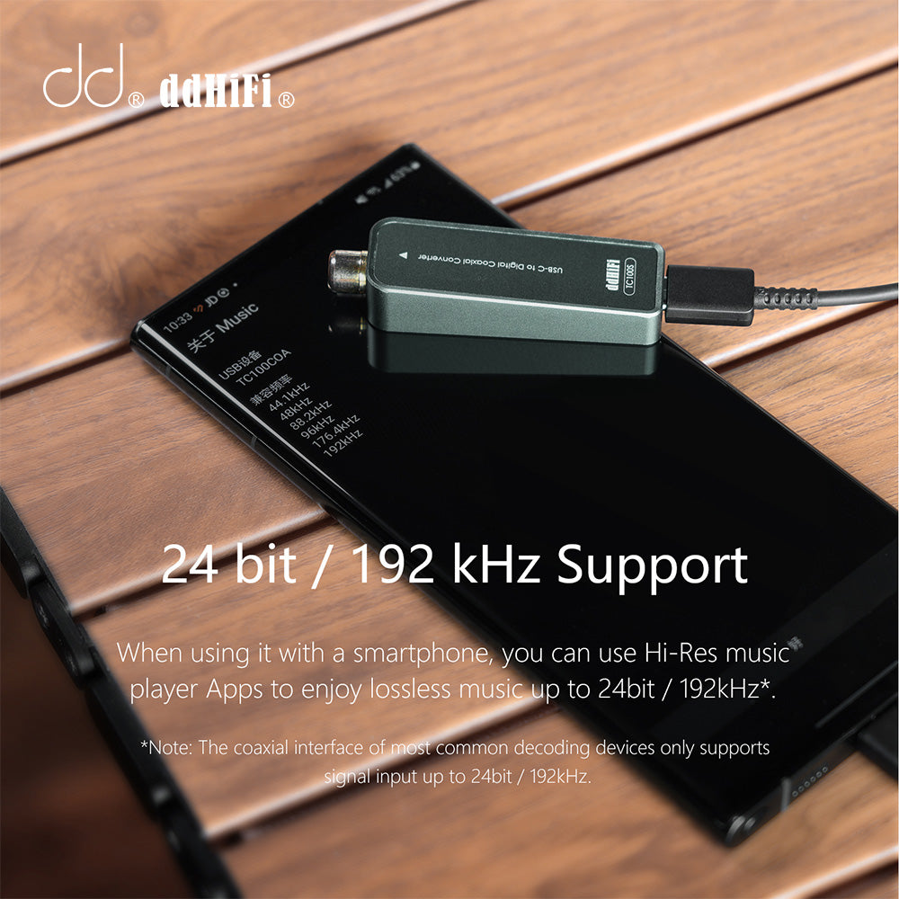【接受預訂】ddHiFi TC100S USB-C(F) 同軸(RCA Coaxial) 轉換器